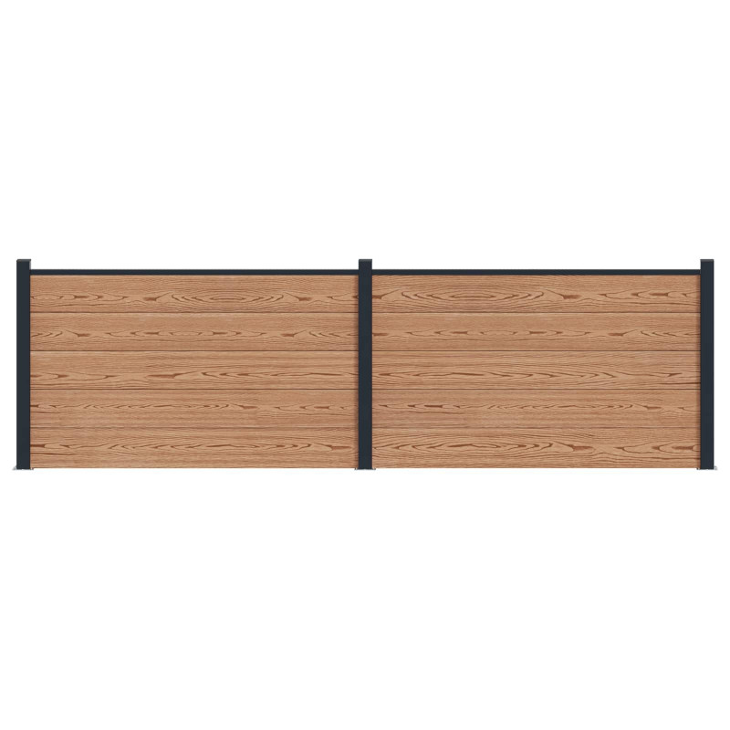 Panel ogrodzeniowy 2 pcs WPC i aluminium brązowy