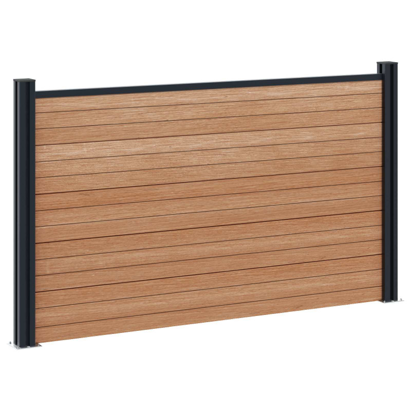Panel ogrodzeniowy 3 pcs WPC i aluminium brązowy