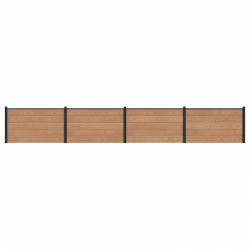Panel ogrodzeniowy 4 pcs WPC i aluminium brązowy