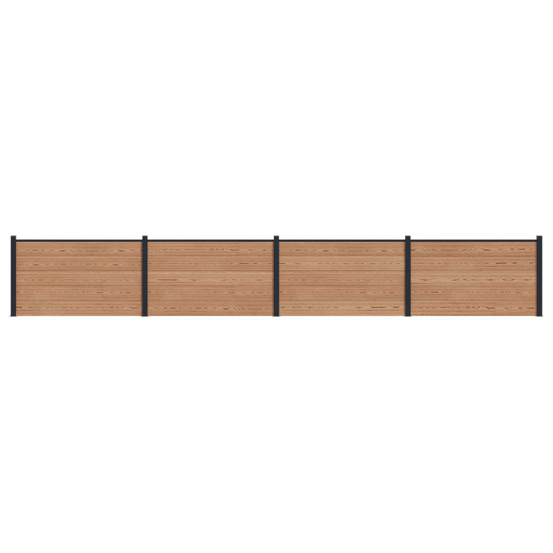 Panel ogrodzeniowy 4 pcs WPC i aluminium brązowy