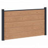 Panel ogrodzeniowy 4 pcs WPC i aluminium brązowy