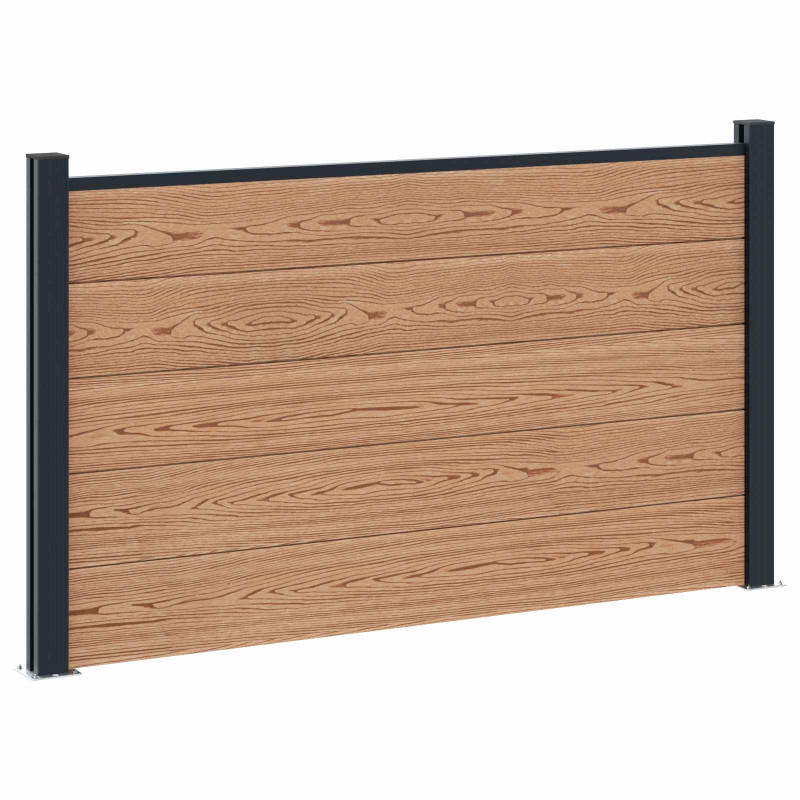 Panel ogrodzeniowy 5 pcs WPC i aluminium brązowy