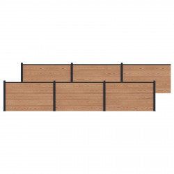 Panel ogrodzeniowy 6 pcs WPC i aluminium brązowy