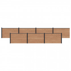 Panel ogrodzeniowy 7 pcs WPC i aluminium brązowy