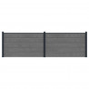 Panel ogrodzeniowy 2 pcs WPC i aluminium Szary