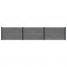 Panel ogrodzeniowy 3 pcs WPC i aluminium Szary