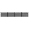 Panel ogrodzeniowy 4 pcs WPC i aluminium Szary