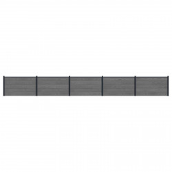 Panel ogrodzeniowy 5 pcs WPC i aluminium Szary