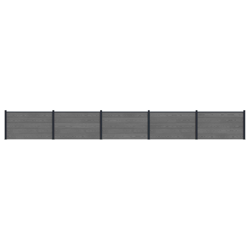 Panel ogrodzeniowy 5 pcs WPC i aluminium Szary
