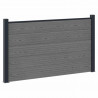Panel ogrodzeniowy 5 pcs WPC i aluminium Szary