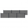 Panel ogrodzeniowy 6 pcs WPC i aluminium Szary