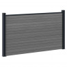 Panel ogrodzeniowy 7 pcs WPC i aluminium Szary