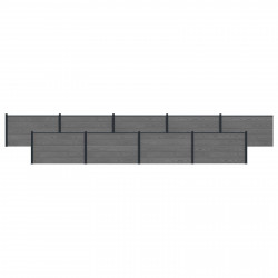 Panel ogrodzeniowy 9 pcs WPC i aluminium Szary