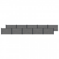 Panel ogrodzeniowy 10 pcs WPC i aluminium Szary