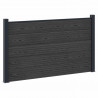 Panel ogrodzeniowy 4 pcs WPC i aluminium Czarny
