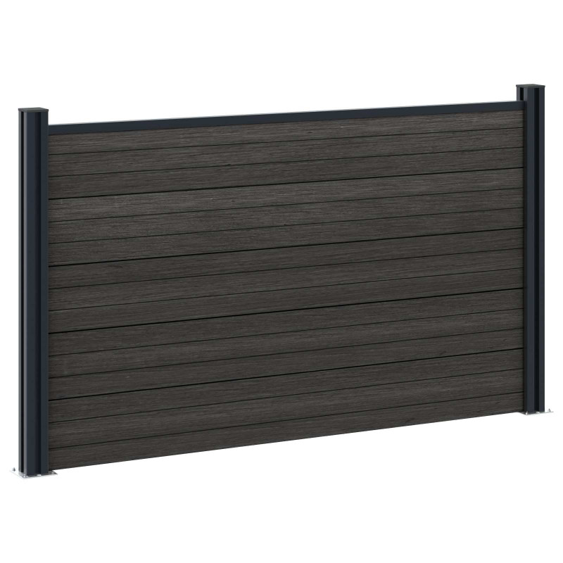 Panel ogrodzeniowy 5 pcs WPC i aluminium Czarny