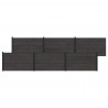 Panel ogrodzeniowy 6 pcs WPC i aluminium Czarny