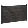 Panel ogrodzeniowy 6 pcs WPC i aluminium Czarny