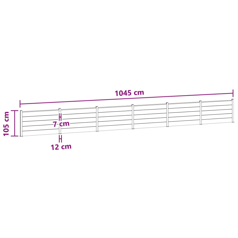 Panel ogrodzeniowy 6 pcs WPC i aluminium Czarny