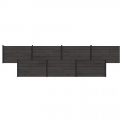 Panel ogrodzeniowy 7 pcs WPC i aluminium Czarny