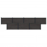 Panel ogrodzeniowy 7 pcs WPC i aluminium Czarny