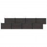 Panel ogrodzeniowy 8 pcs WPC i aluminium Czarny