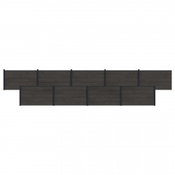 Panel ogrodzeniowy 9 pcs WPC i aluminium Czarny