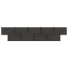 Panel ogrodzeniowy 9 pcs WPC i aluminium Czarny
