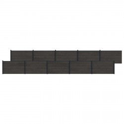 Panel ogrodzeniowy 10 pcs WPC i aluminium Czarny
