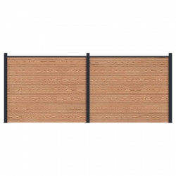 Panel ogrodzeniowy 2 pcs WPC i aluminium brązowy