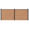 Panel ogrodzeniowy 2 pcs WPC i aluminium brązowy