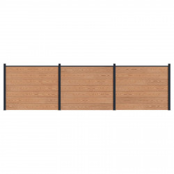 Panel ogrodzeniowy 3 pcs WPC i aluminium brązowy