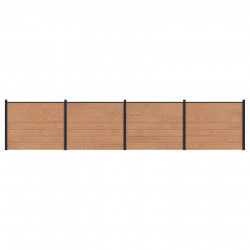 Panel ogrodzeniowy 4 pcs WPC i aluminium brązowy