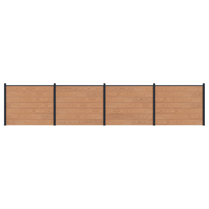 Panel ogrodzeniowy 4 pcs WPC i aluminium brązowy