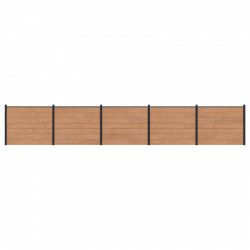 Panel ogrodzeniowy 5 pcs WPC i aluminium brązowy