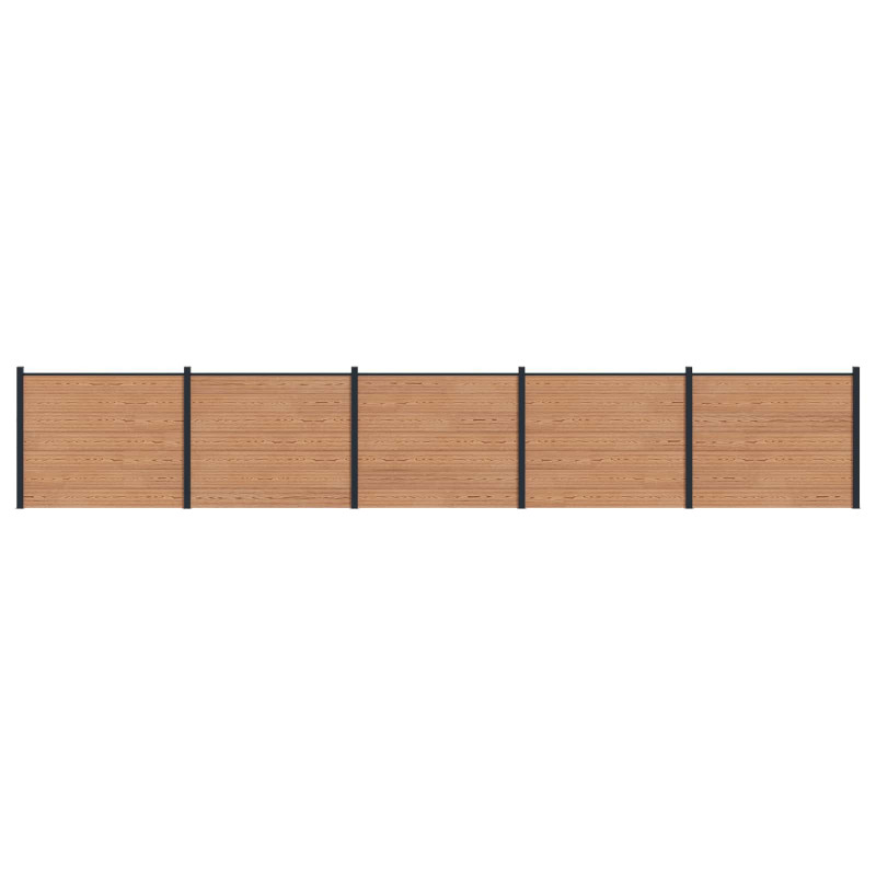 Panel ogrodzeniowy 5 pcs WPC i aluminium brązowy