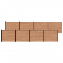 Panel ogrodzeniowy 8 pcs WPC i aluminium brązowy
