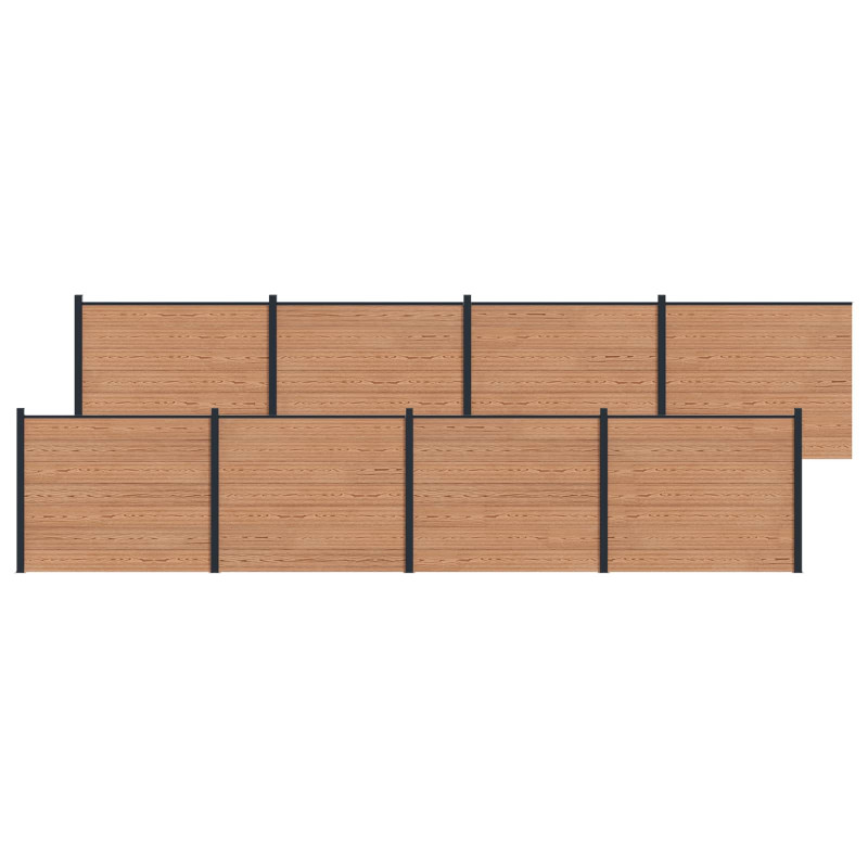 Panel ogrodzeniowy 8 pcs WPC i aluminium brązowy