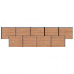 Panel ogrodzeniowy 9 pcs WPC i aluminium brązowy