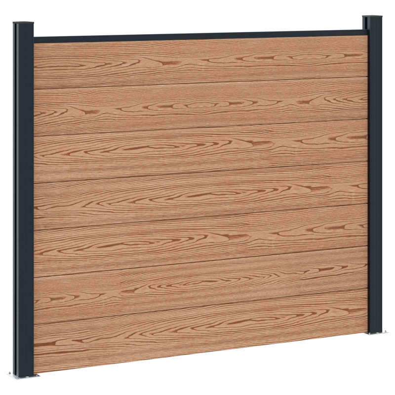 Panel ogrodzeniowy 10 pcs WPC i aluminium brązowy