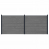 Panel ogrodzeniowy 2 pcs WPC i aluminium Szary