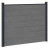Panel ogrodzeniowy 3 pcs WPC i aluminium Szary