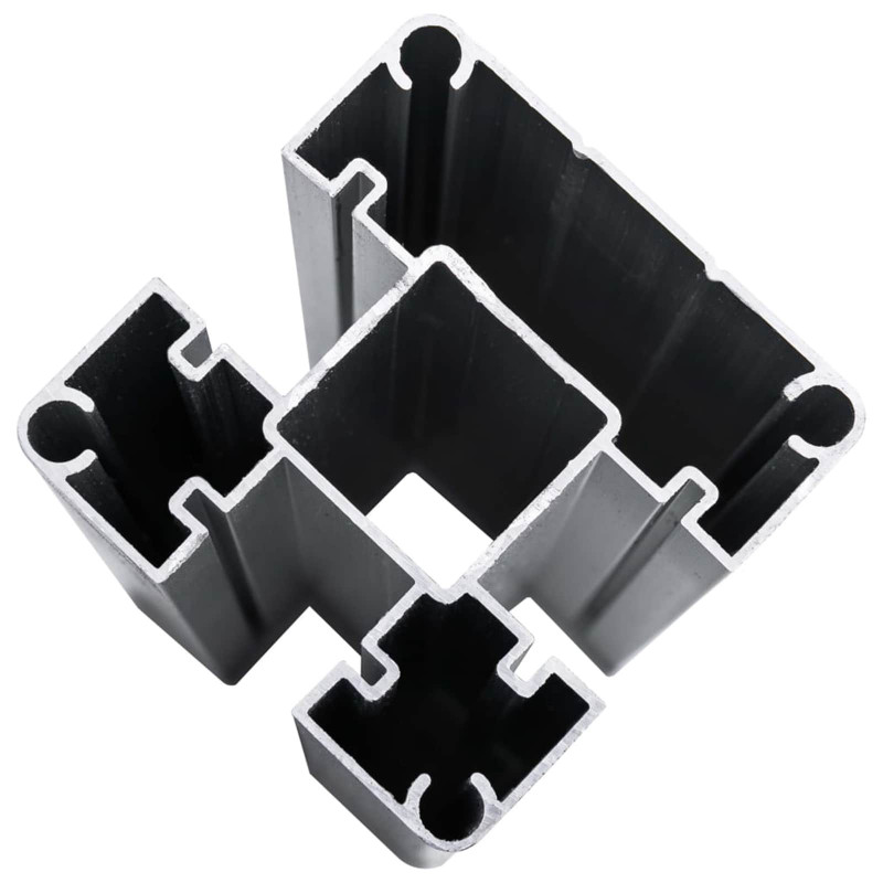 Panel ogrodzeniowy 3 pcs WPC i aluminium Szary