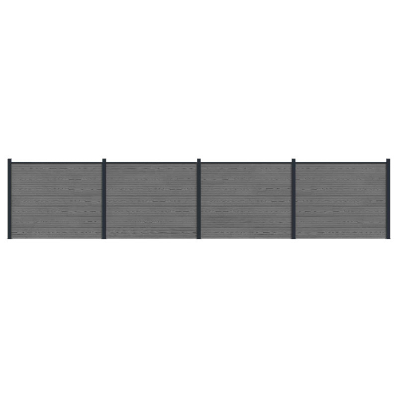 Panel ogrodzeniowy 4 pcs WPC i aluminium Szary