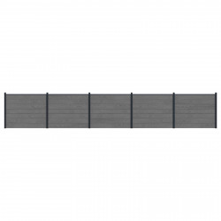 Panel ogrodzeniowy 5 pcs WPC i aluminium Szary