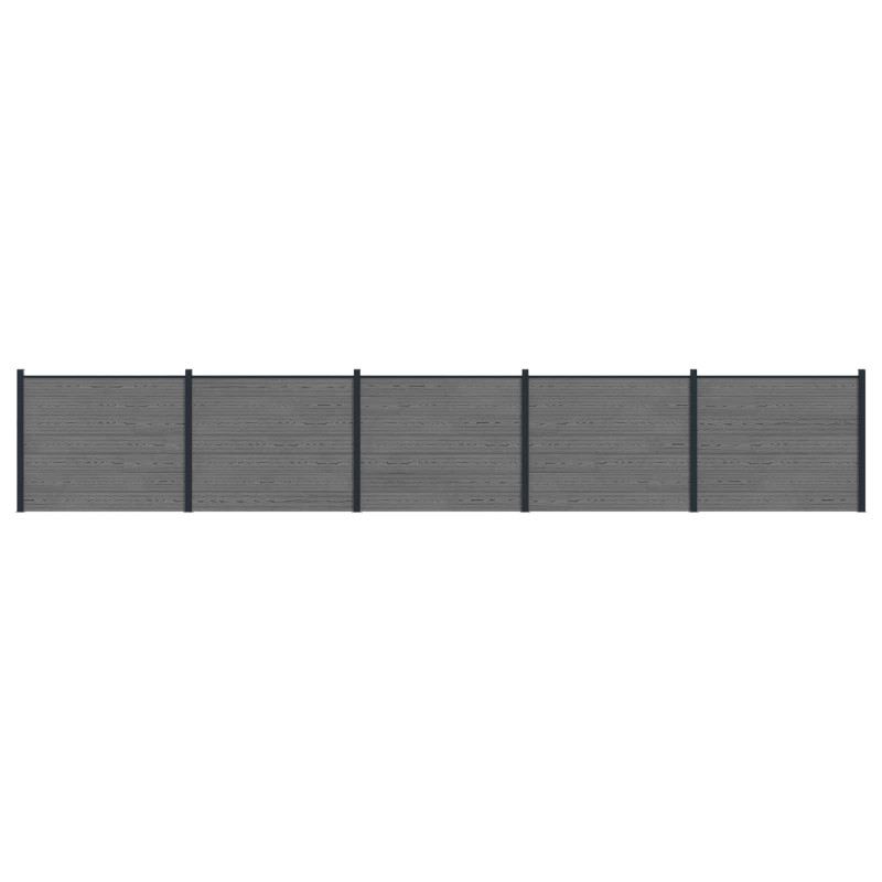 Panel ogrodzeniowy 5 pcs WPC i aluminium Szary