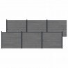 Panel ogrodzeniowy 6 pcs WPC i aluminium Szary