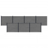 Panel ogrodzeniowy 7 pcs WPC i aluminium Szary