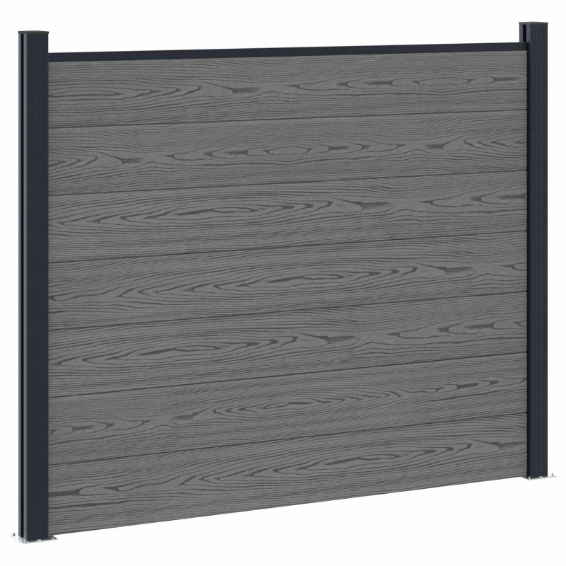 Panel ogrodzeniowy 9 pcs WPC i aluminium Szary