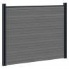 Panel ogrodzeniowy 9 pcs WPC i aluminium Szary